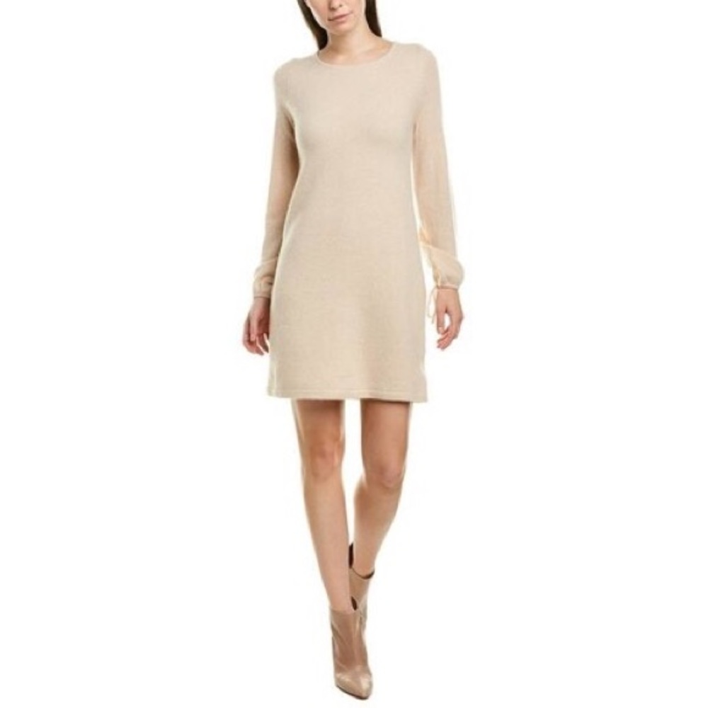 White + Warren Cashmere Tie-Sleeve Sweaterdress